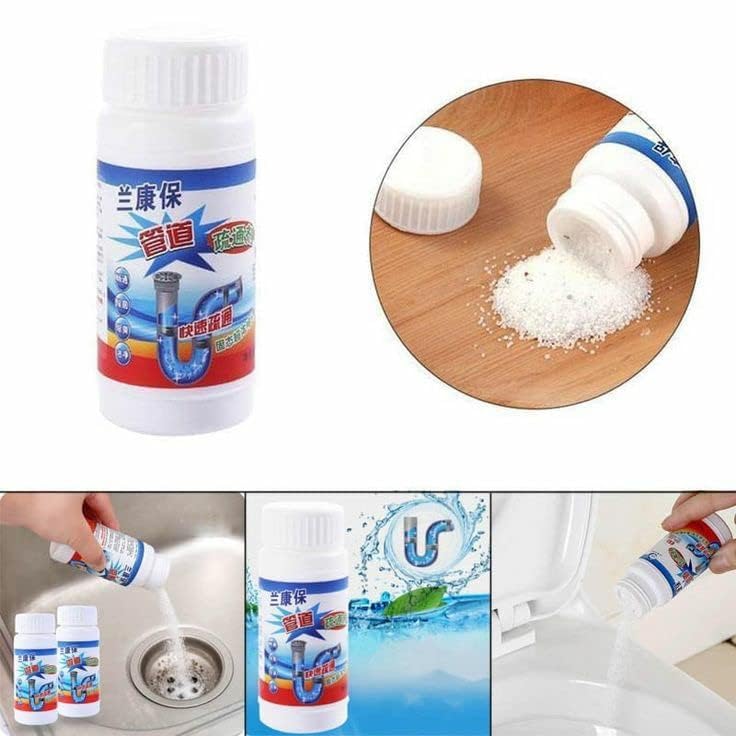 PARSE PERSONAL CARE Powerful Sink & Drain Cleaner Powder - Fast Acting Clog Remover for Kitchen Sinks, Bathroom Drains & Septic Tanks | Unclogs Toilets, Washbasins & Pipes | Ideal for Home, Restaurant & Commercial Use