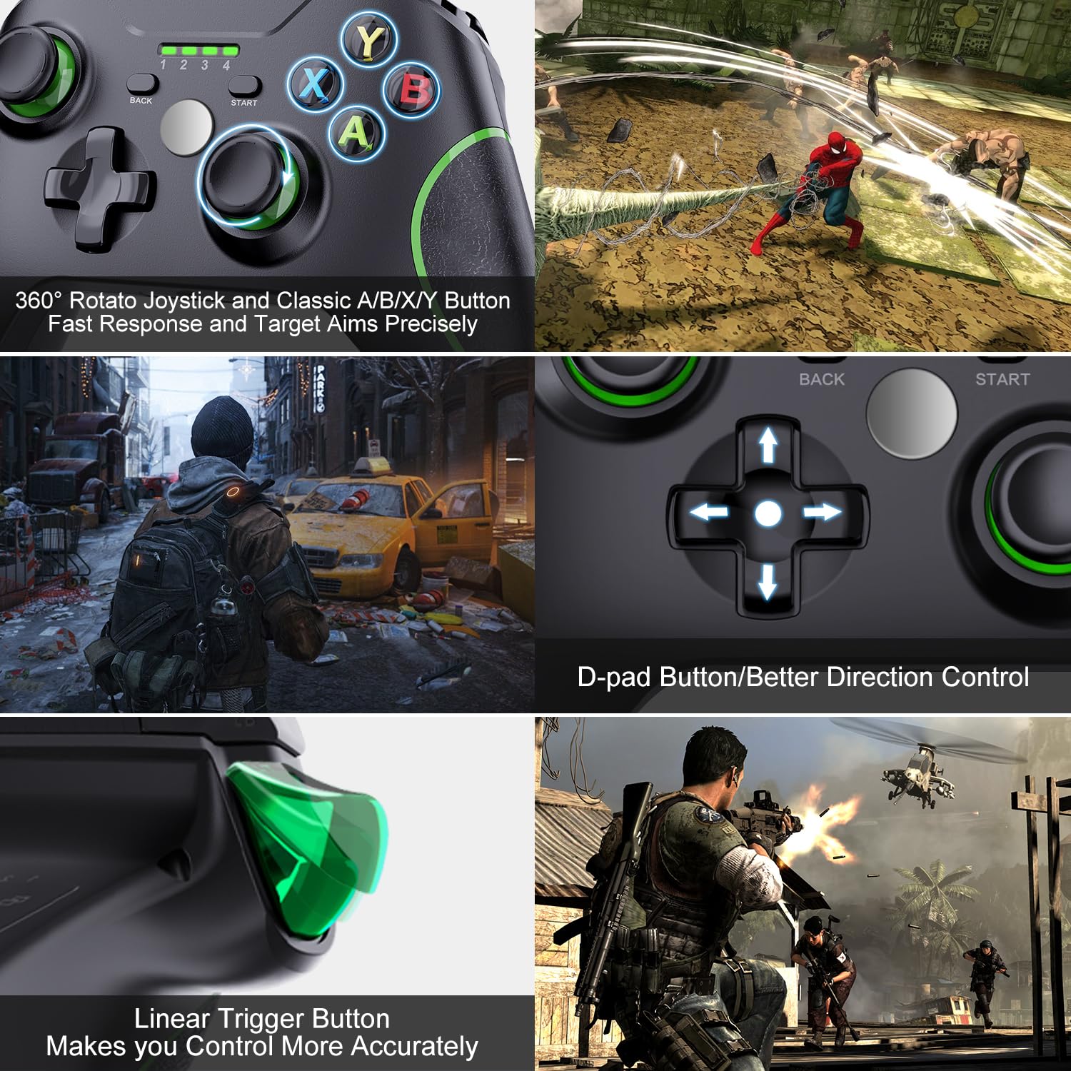 SANGDER Wireless Gaming Controller for Xbox One, Xbox Series X/S, PC - 2.4GHz Wireless Gamepad with Audio Jack | Perfect for Multiplayer Gaming, Streaming & Long Gaming Sessions