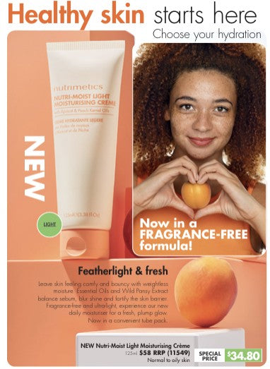 NEW LOOK Basics Nutri Moist Light Moisturizer - Hydrating Face Cream for Dry Skin | Day & Night Use | Travel-Friendly Tube