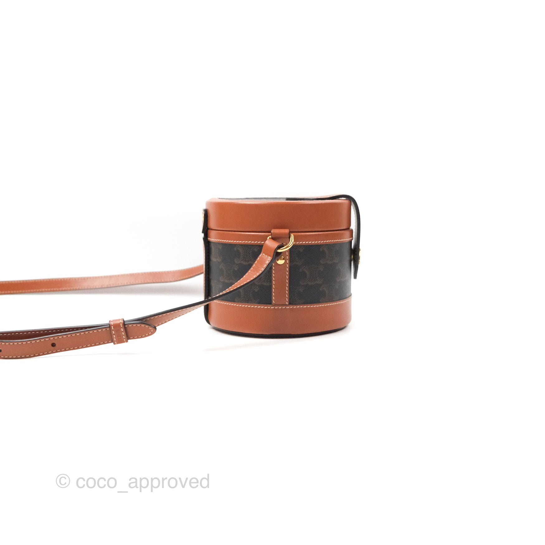 Celine Small Tambour Triomphe Canvas Crossbody Bag - Luxury Designer Handbag for Women | Perfect for Date Night, Office & Travel Accessories