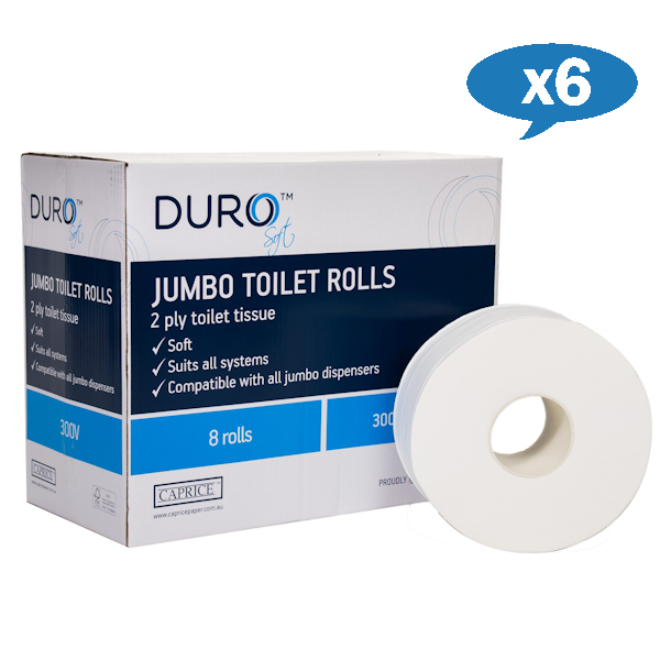 Bulk Caprice Duro Jumbo Toilet Paper Rolls - 24-Pack Ultra Soft Bath Tissue for Home, Office & Commercial Use | Heavy-Duty, Septic-Safe Paper Rolls for High-Traffic Restrooms