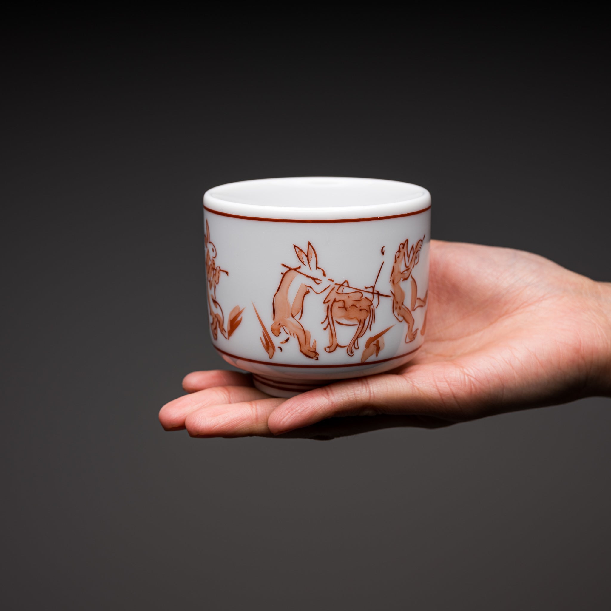 Japanese Mino Ware Tea Cup - Handcrafted Rabbit Design Ceramic Soba Choko (200ml) - Perfect for Matcha, Soba Noodles & Traditional Tea Ceremonies