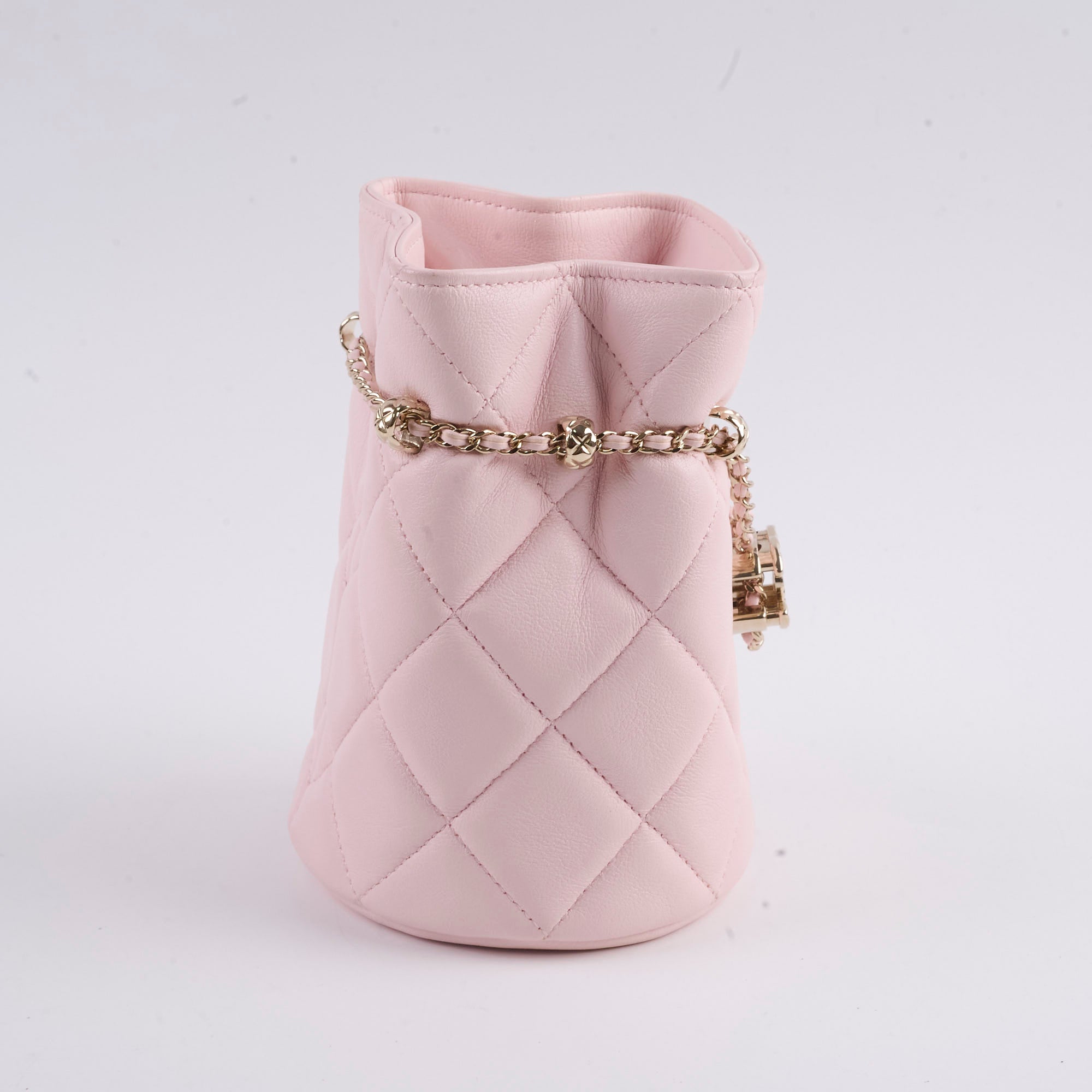 Chanel Micro Drawstring Bucket Bag in Light Pink | 32 Series | Luxury Crossbody Purse for Women | Perfect for Date Night, Travel & Everyday Use