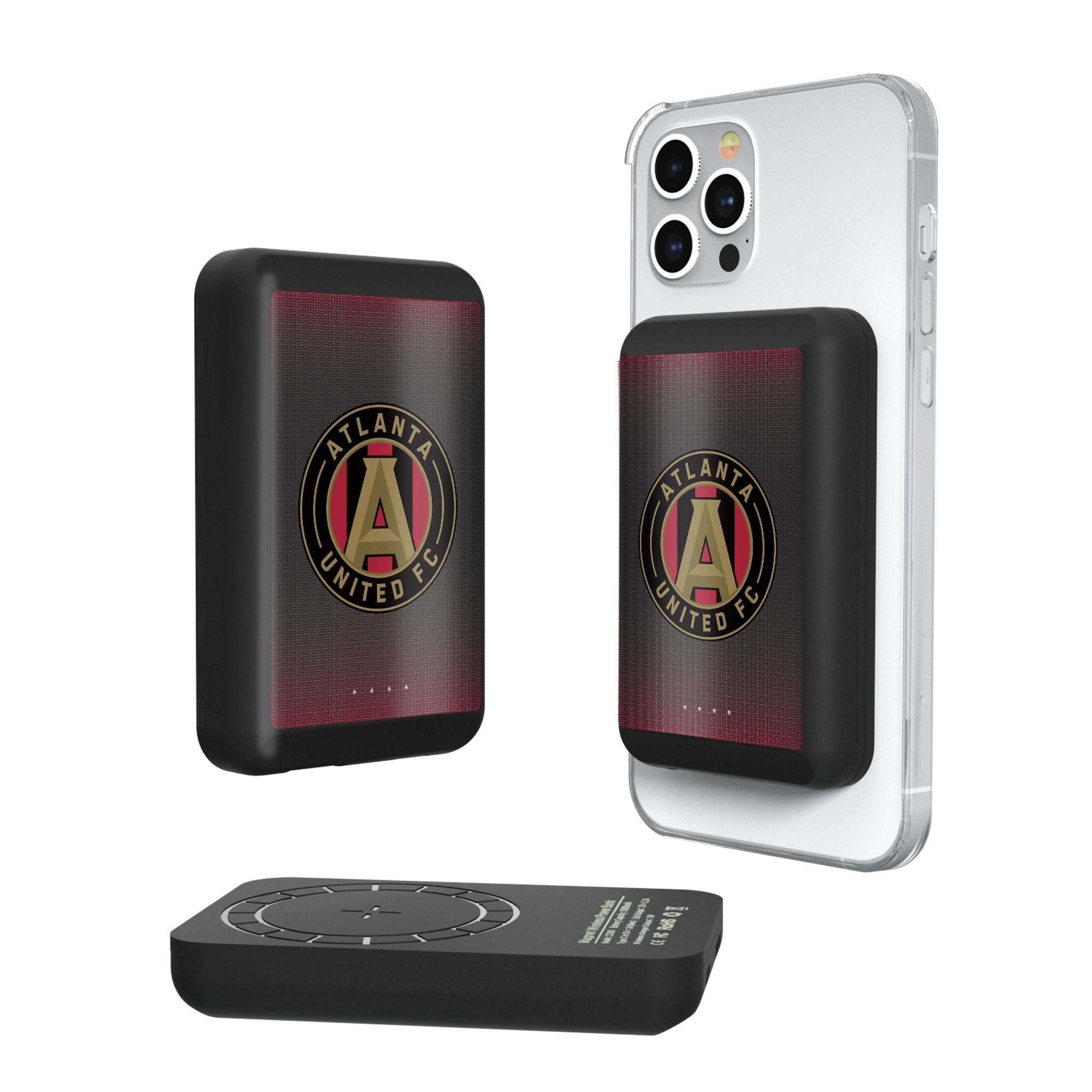 Atlanta United FC Wireless Magnetic Power Bank - 10000mAh Portable Charger for iPhone, Android | Fast Charging, Durable Linen Finish | Perfect for Travel, Work, and Game Day