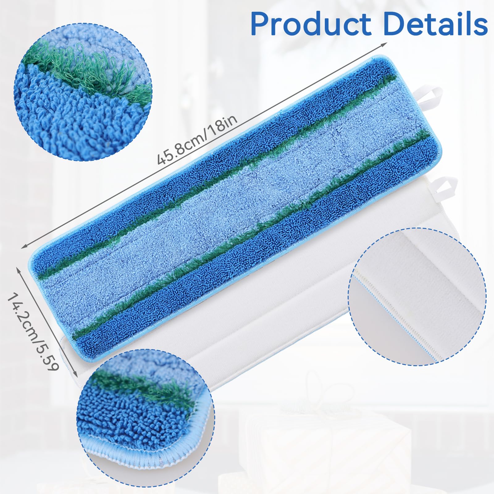 9 Pack Microfiber Mop Pads for Bona Hardwood Floor Cleaner - 18 Inch Replacement Pads (3 Deep Clean + 3 Cleaning + 3 Dusting) - Perfect for Wood Floors, Tile & Laminate Cleaning