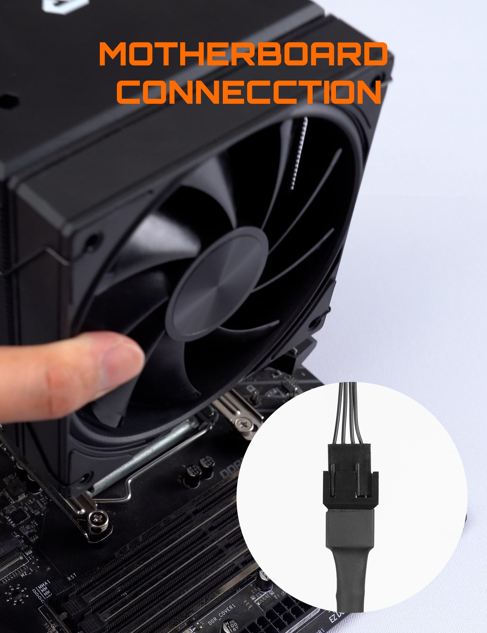 upHere Gaming PWM 3 Way 4 Pin Fan Splitter Cable - High Speed PC Fan Hub with 4 Pin/3 Pin Connectors - Durable Computer Case Fan Extension Splitter (Pack of 2) - Perfect for Gaming PC, Workstation & Server Cooling Systems