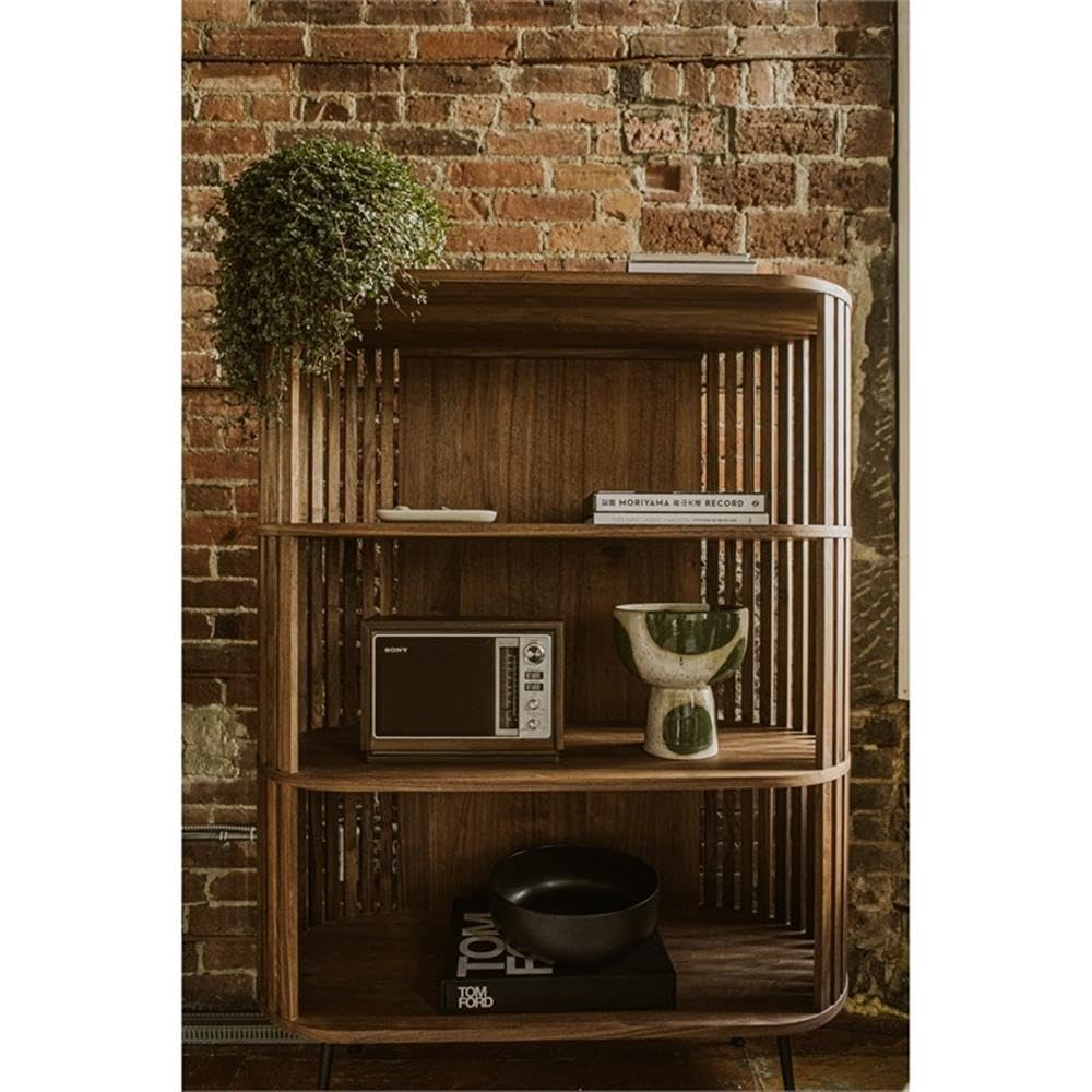 Moe's Home Collection Henrich Bookshelf - Modern Wooden Bookcase for Living Room, Office & Study - Stylish Storage Shelf for Books, Decor & Essentials