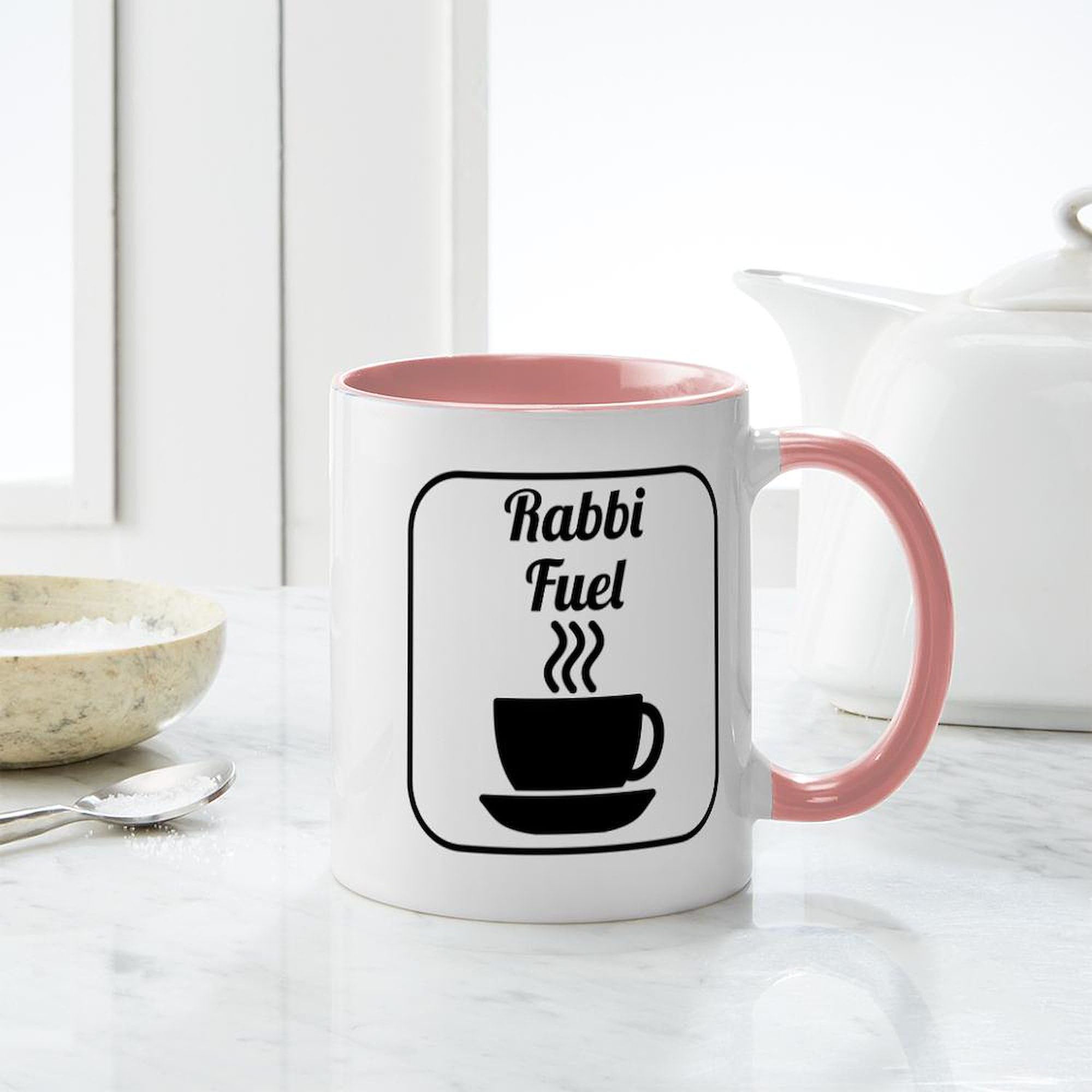 Rabbi Fuel 11 oz (325 ml) Ceramic Coffee Mug - Perfect for Hot Beverages, Office Use & Gift Giving