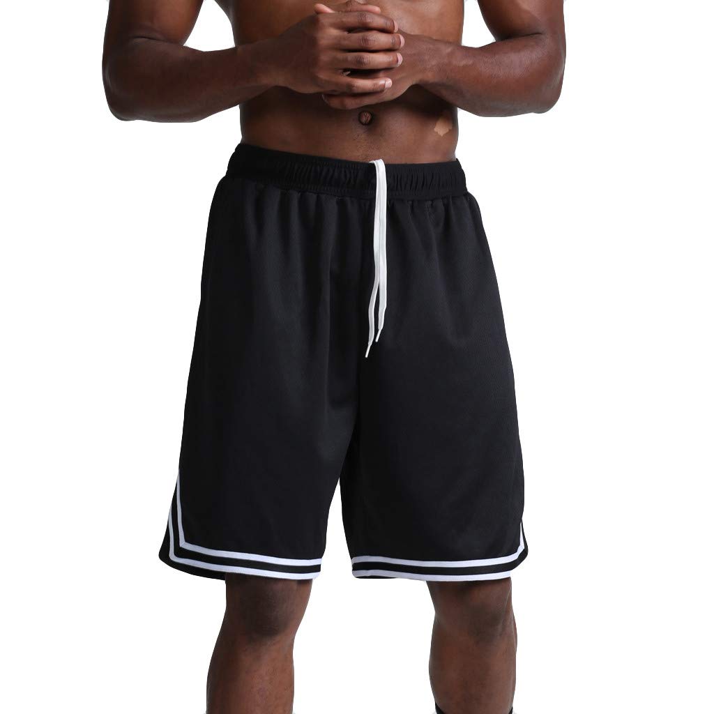 MOOKO Men's Athletic Mesh Basketball Shorts with Drawstring & Pockets - Breathable Workout Running Sports Shorts for Men & Boys - Perfect for Gym, Training, and Casual Wear