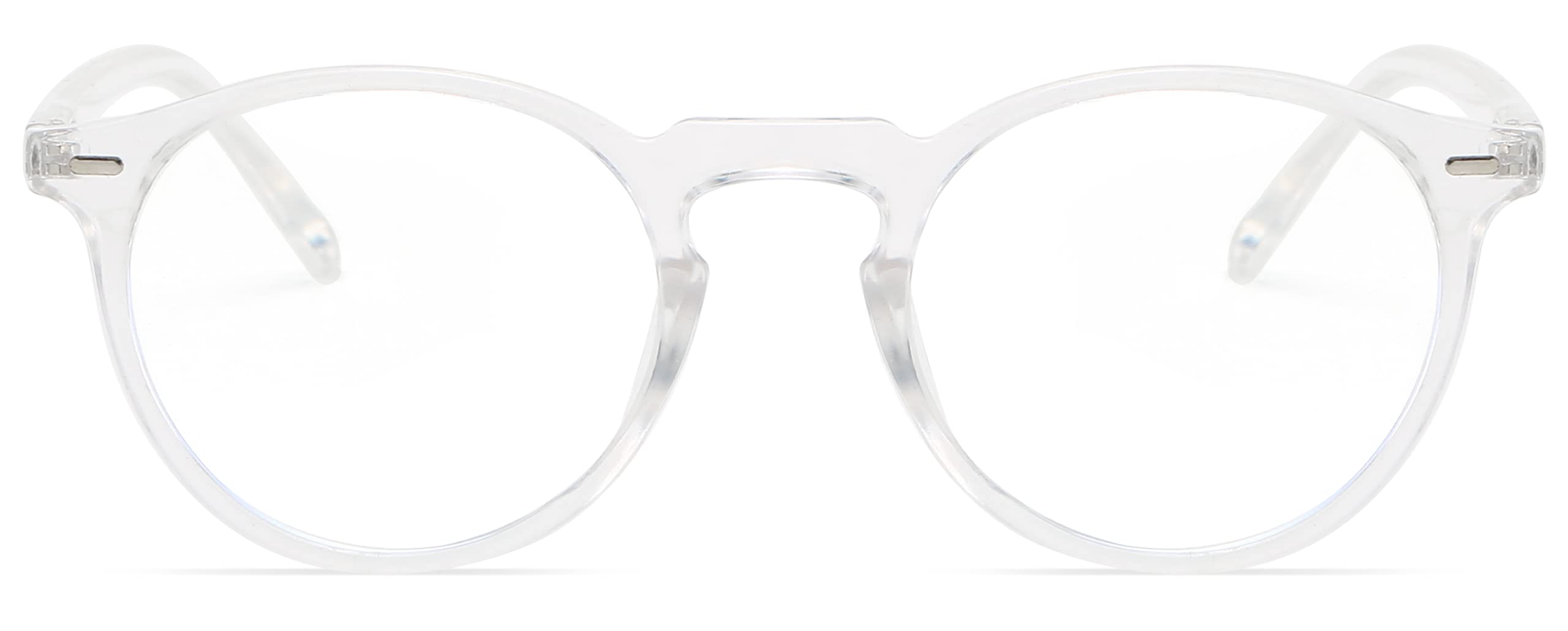 Blue Light Blocking Glasses for Men & Women - Clear Anti-Blue Light Eyewear with Retro Round Frame | Computer Glasses for Office Work, Gaming & Screen Time Protection