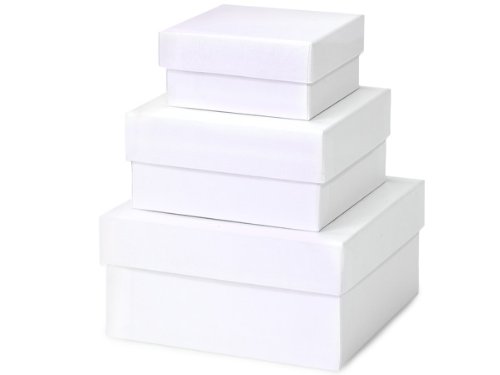Pearl White Christmas Gift Box Tower Set - 5 Packs of 3 Nested Boxes for Holiday Gifts, Party Favors & Home Decor | Small Decorative Storage Solution for Jewelry, Candies & Keepsakes
