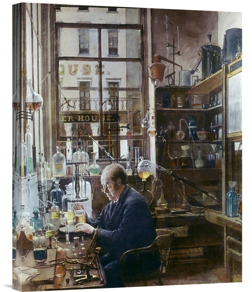Henry Alexander Laboratory Wall Art Print - Gallery Wrap Giclee Canvas - Modern Home & Office Decor - Perfect for Living Room, Bedroom or Study