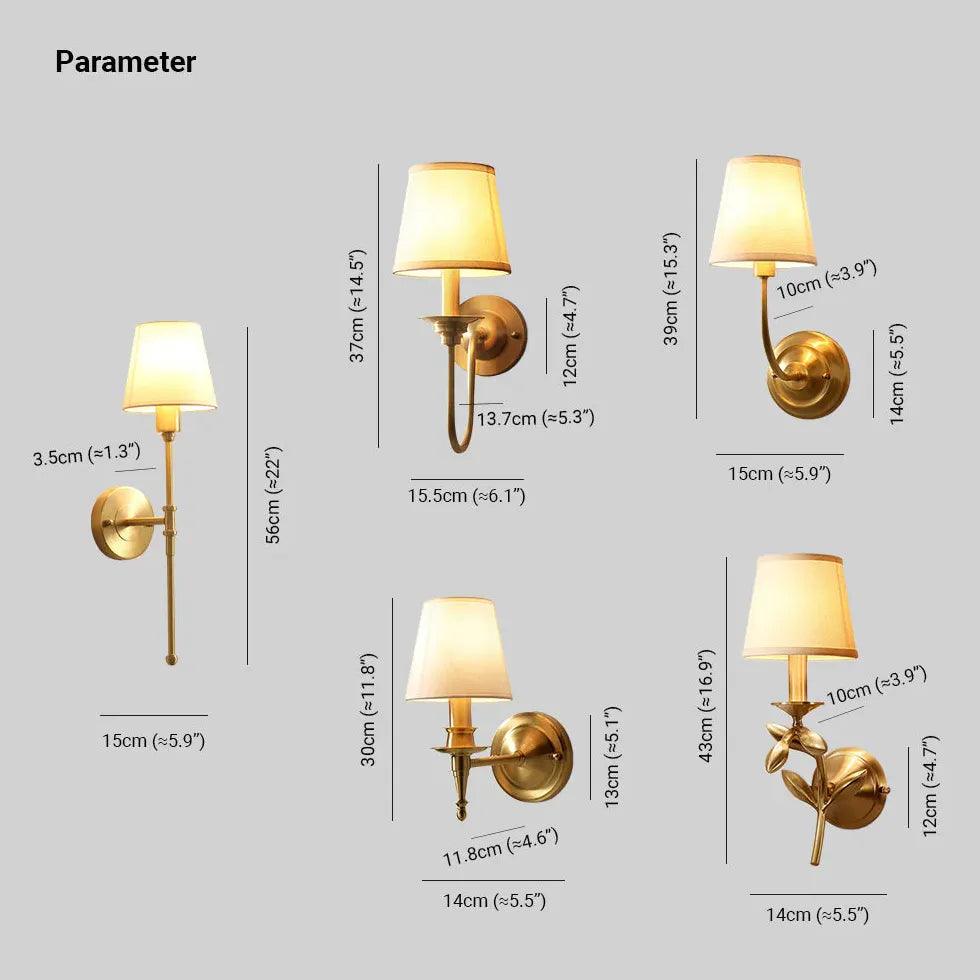 Elegant Gold Fabric Wall Lights for Indoor Decor - Perfect for Living Room, Bedroom, and Home Ambiance Lighting