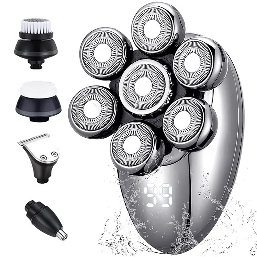 Best Electric Razor for Men - 7D Floating Rotary Shaver, Cordless USB Rechargeable with LED Display | Multifunctional Grooming Kit for Smooth Shaving at Home & Travel