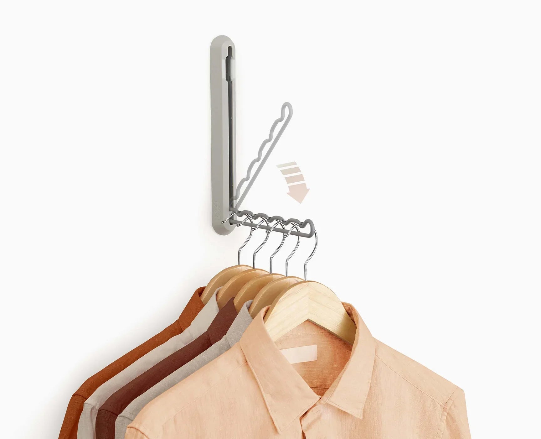 Orderly™ Ecru Retractable Hanging Rail - Space Saving Closet Organizer for Clothes, Scarves & Belts | Perfect for Bedroom, Closet & Dorm Organization