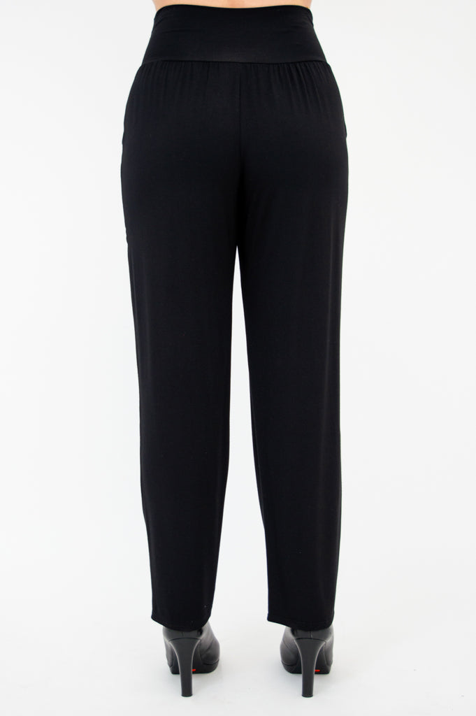 Clair Petite Bamboo Pants for Women - Soft & Comfortable Black Stretch Pants - Perfect for Yoga, Lounge & Travel