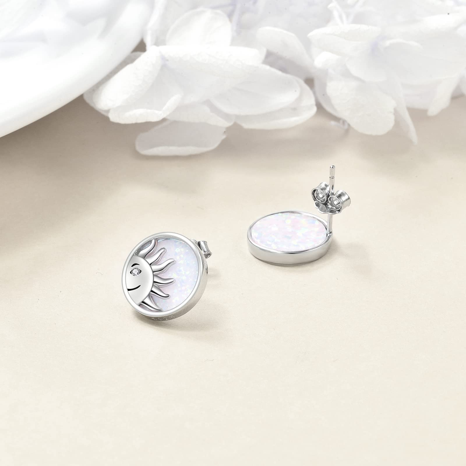 YFN Opal Earrings - Sterling Silver Stud Drop Dangle Earrings for Women | Elegant Jewelry Gift for Birthday, Anniversary & Special Occasions