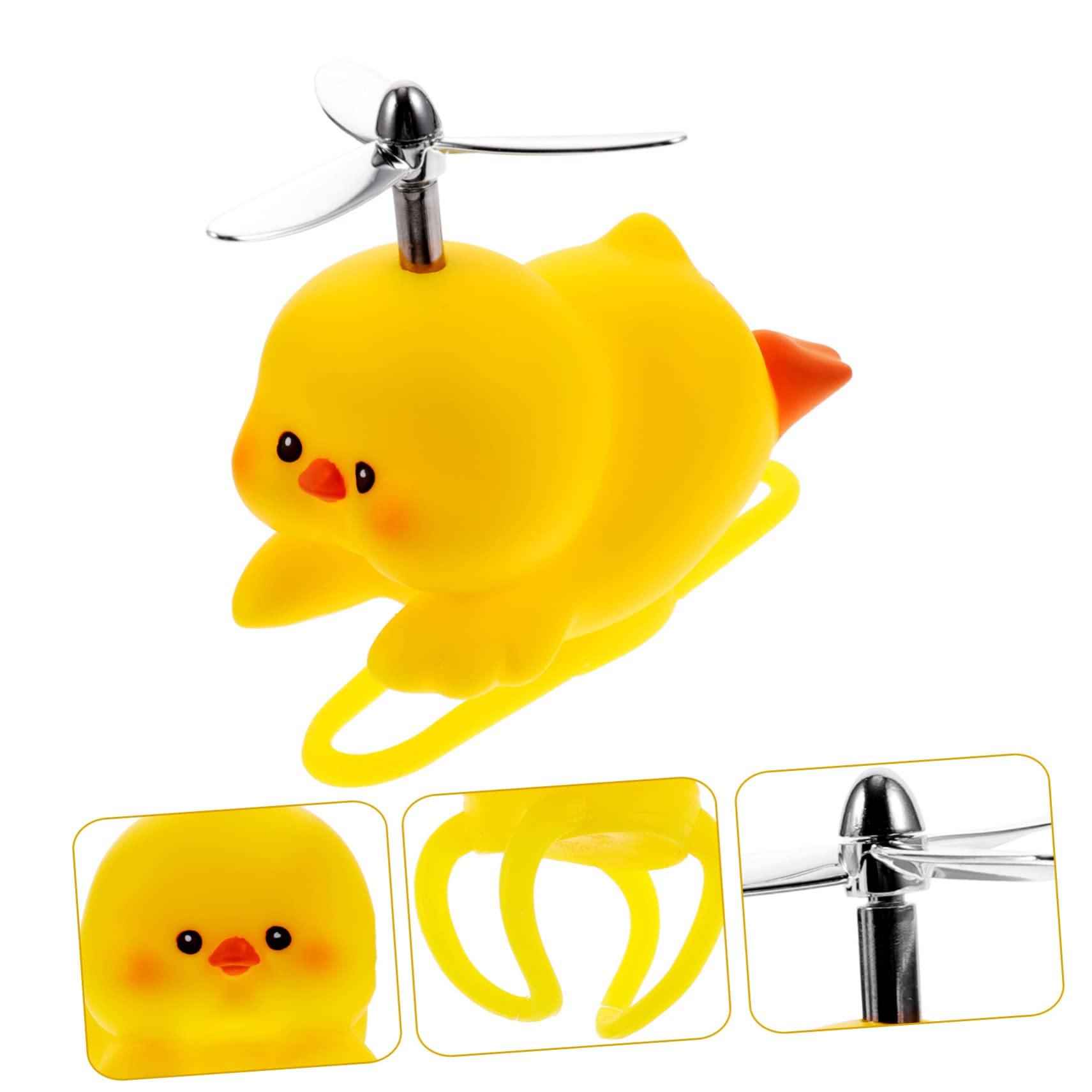 GOOHOCHY Bike Handlebar Spinner - Rotating Propeller Duck Ornament for Bicycle Accessories | Fun Cycling Decor for Kids & Adults