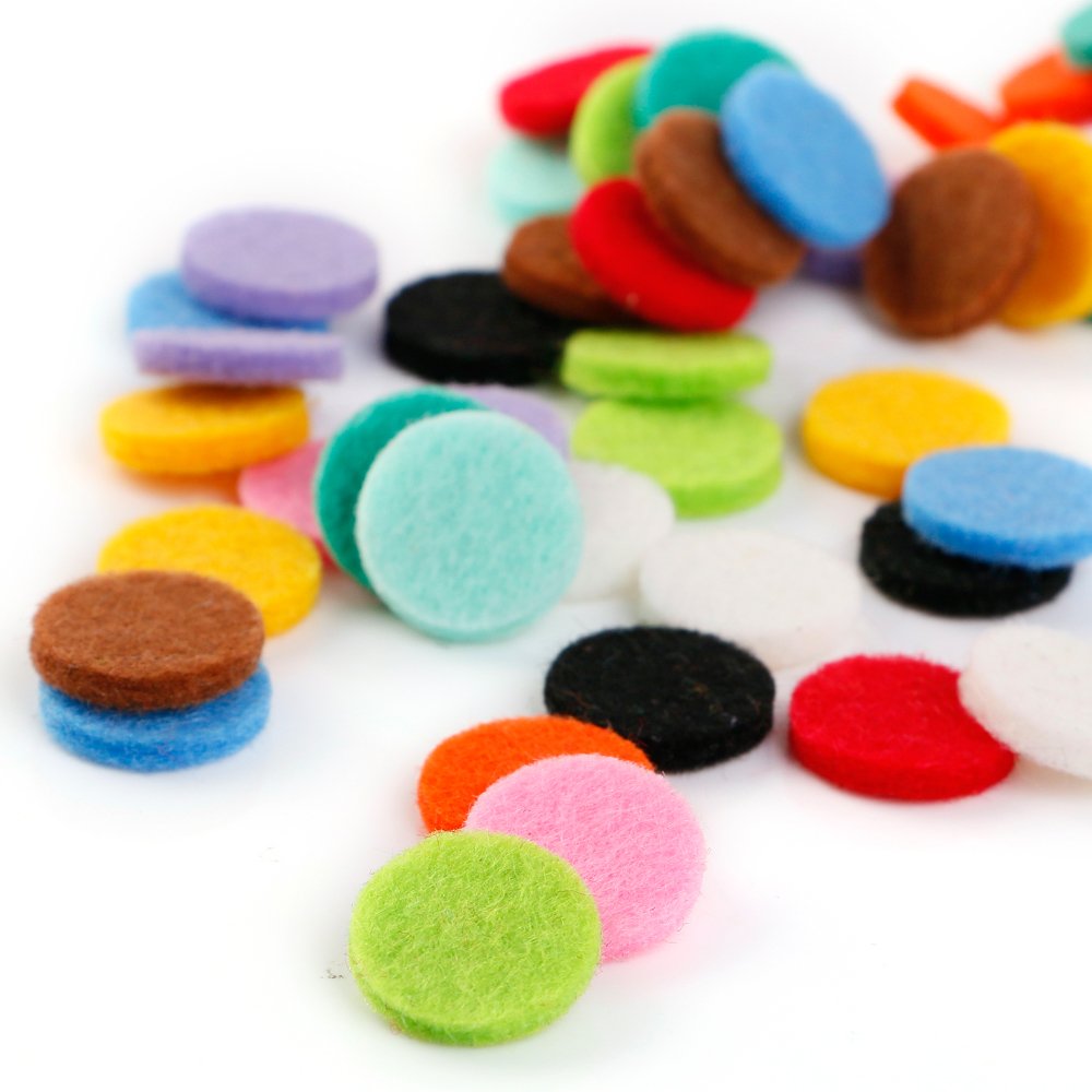 60 PCS Essential Oil Refill Pads - 0.67 Inch Aromatherapy Felt Pads for Diffuser Necklace, Bracelet & Car Vent Clip - Multi-Colored Replacement Pads for Relaxation, Stress Relief & Home Fragrance