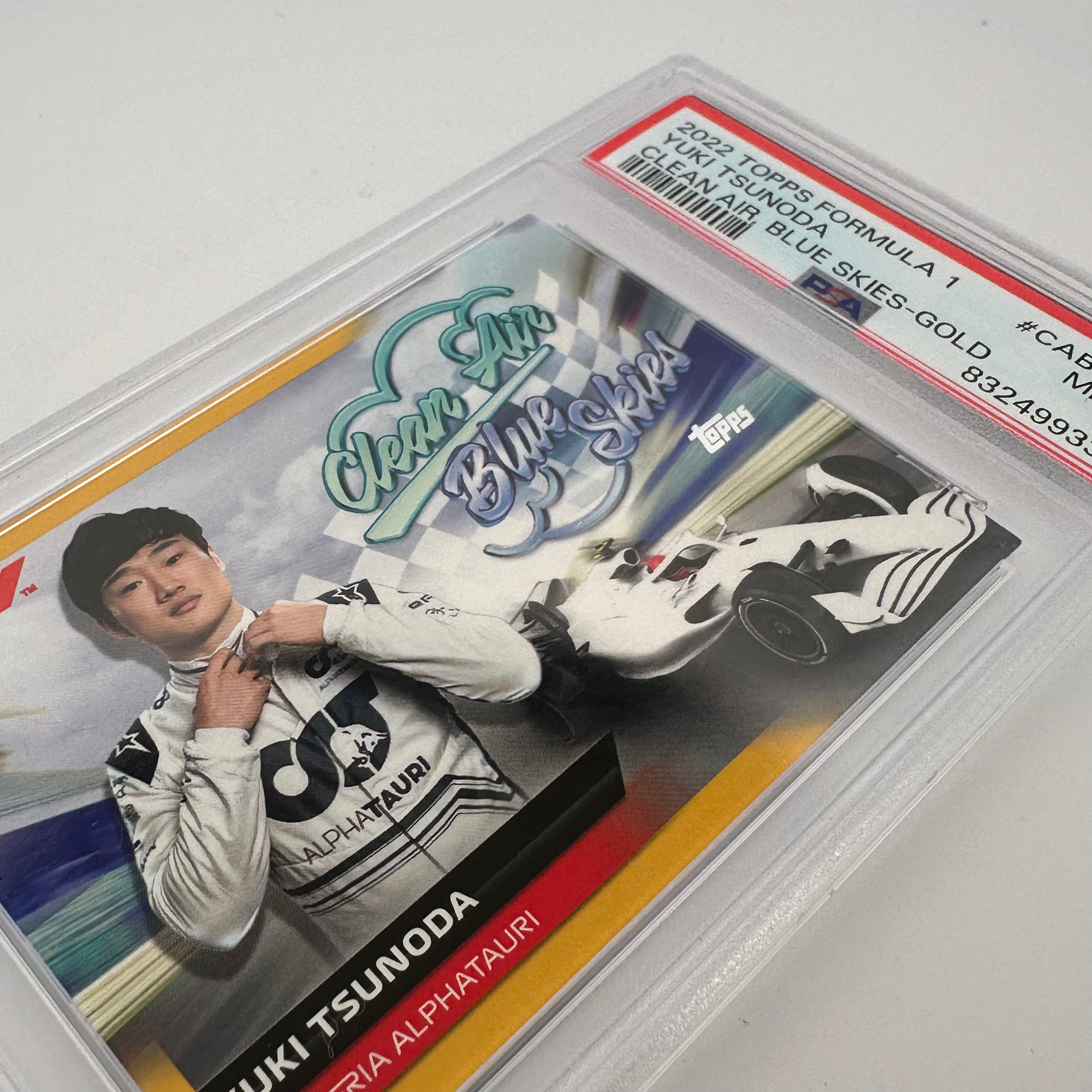 PSA 9 Yuki Tsunoda #CABSYT Clean Air Blue Skies Gold Parallel 45/50 - F1 Racing Collectible Card for Display & Investment