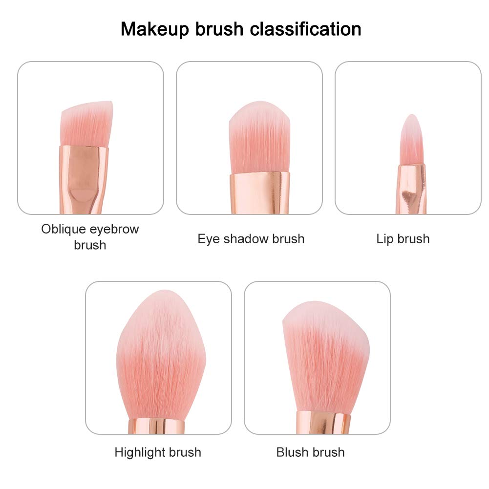 WeChip 5PCS Fairy Makeup Brush Set - Soft Bristle Cosmetic Brushes for Eyeshadow, Blush & Contouring | Perfect for Professional Makeup Artists & Beginners | Ideal for Daily Use, Special Occasions & Travel