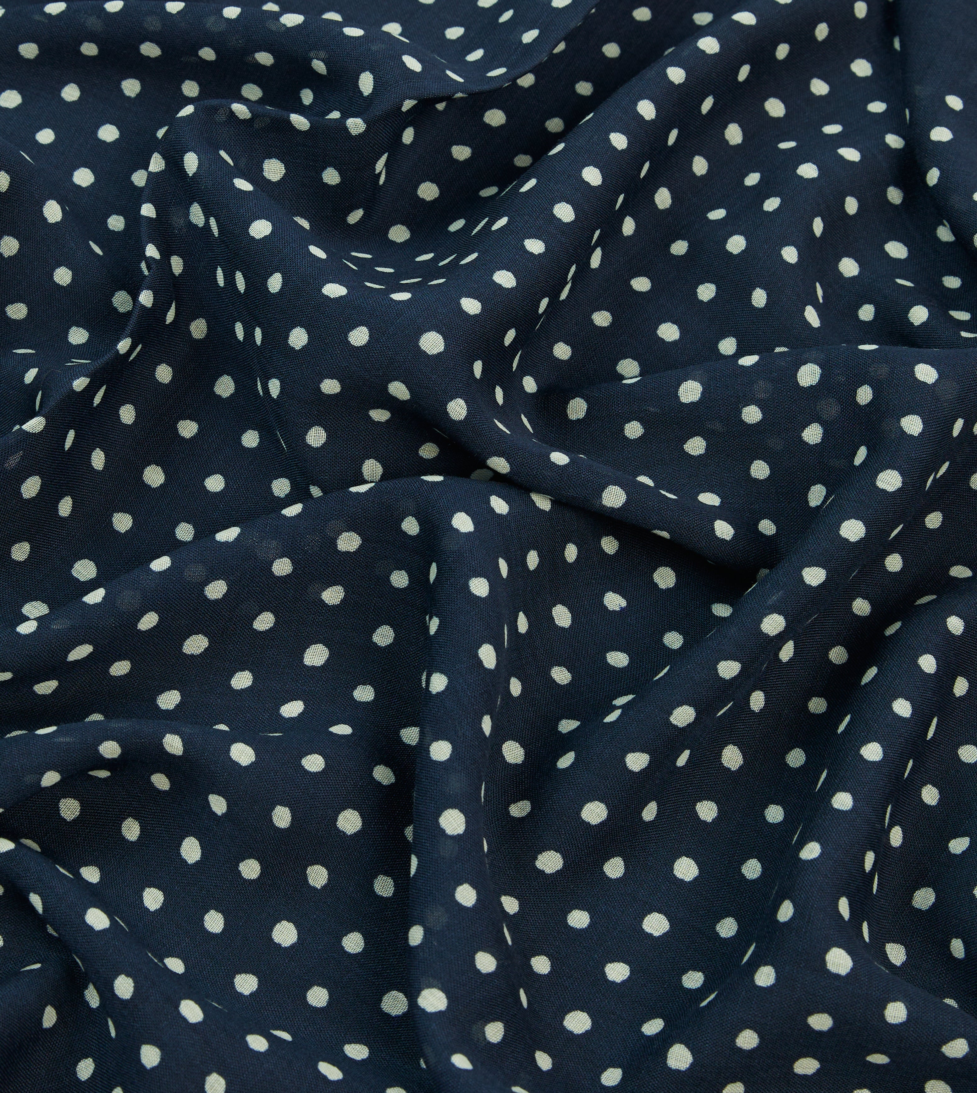 Navy Blue Polka Dot Wool Scarf for Women - Soft Warm Winter Fashion Accessory - Perfect for Cold Weather, Office Wear, and Holiday Outfits