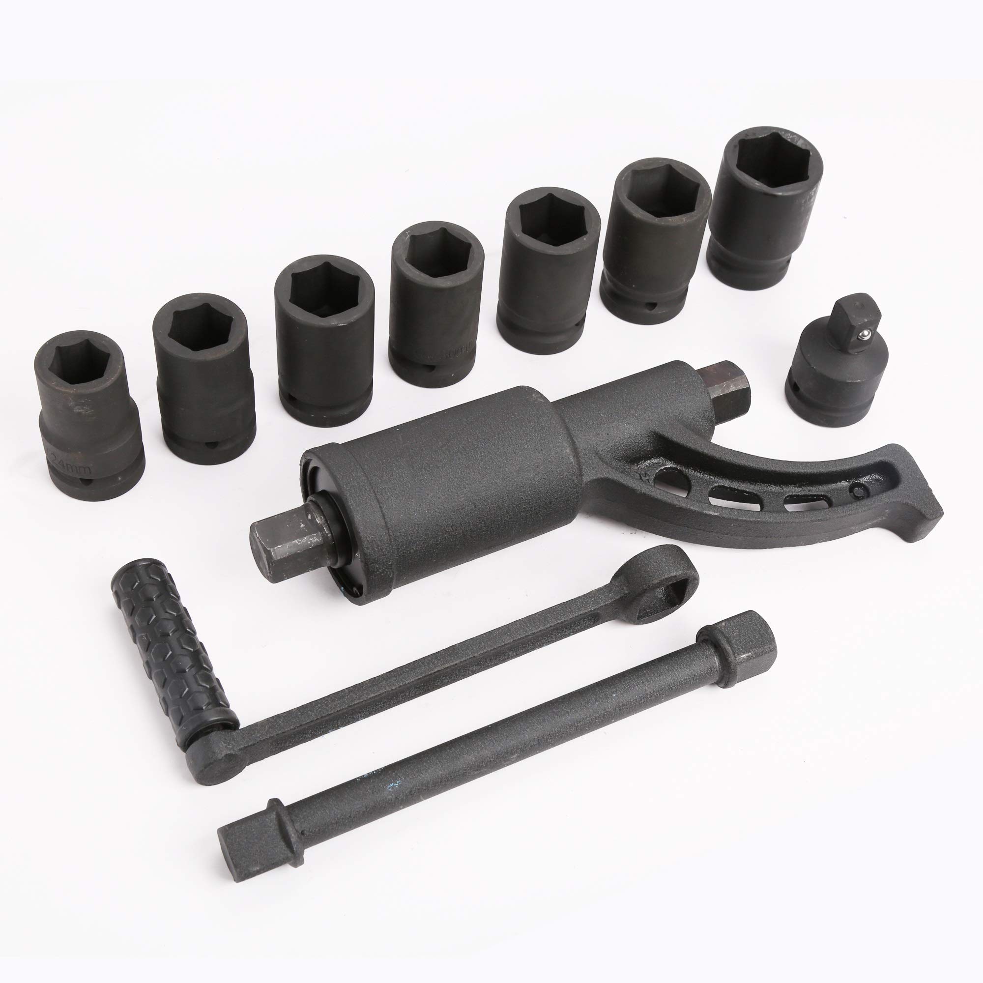 WINTOOLS Torque Multiplier Wrench - 1/2 Inch Drive, 8-Piece CR-V Socket Set for Lug Nuts - Heavy Duty Labor Saving Tool for Automotive, Truck & Farm Equipment Maintenance