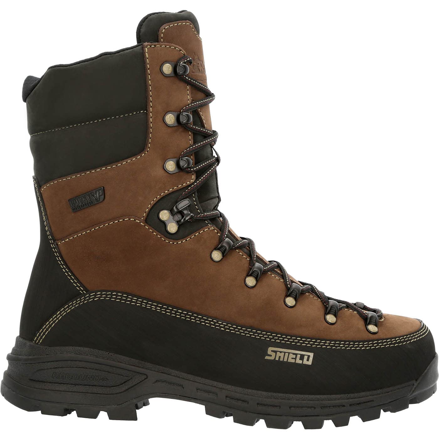 Rocky Men's Stalker Pro Waterproof Hunting Boots - Durable Round Toe Work Boots for Outdoor Adventures, Hiking & Cold Weather (Size 13 D(M) US, Brown) RKS0529