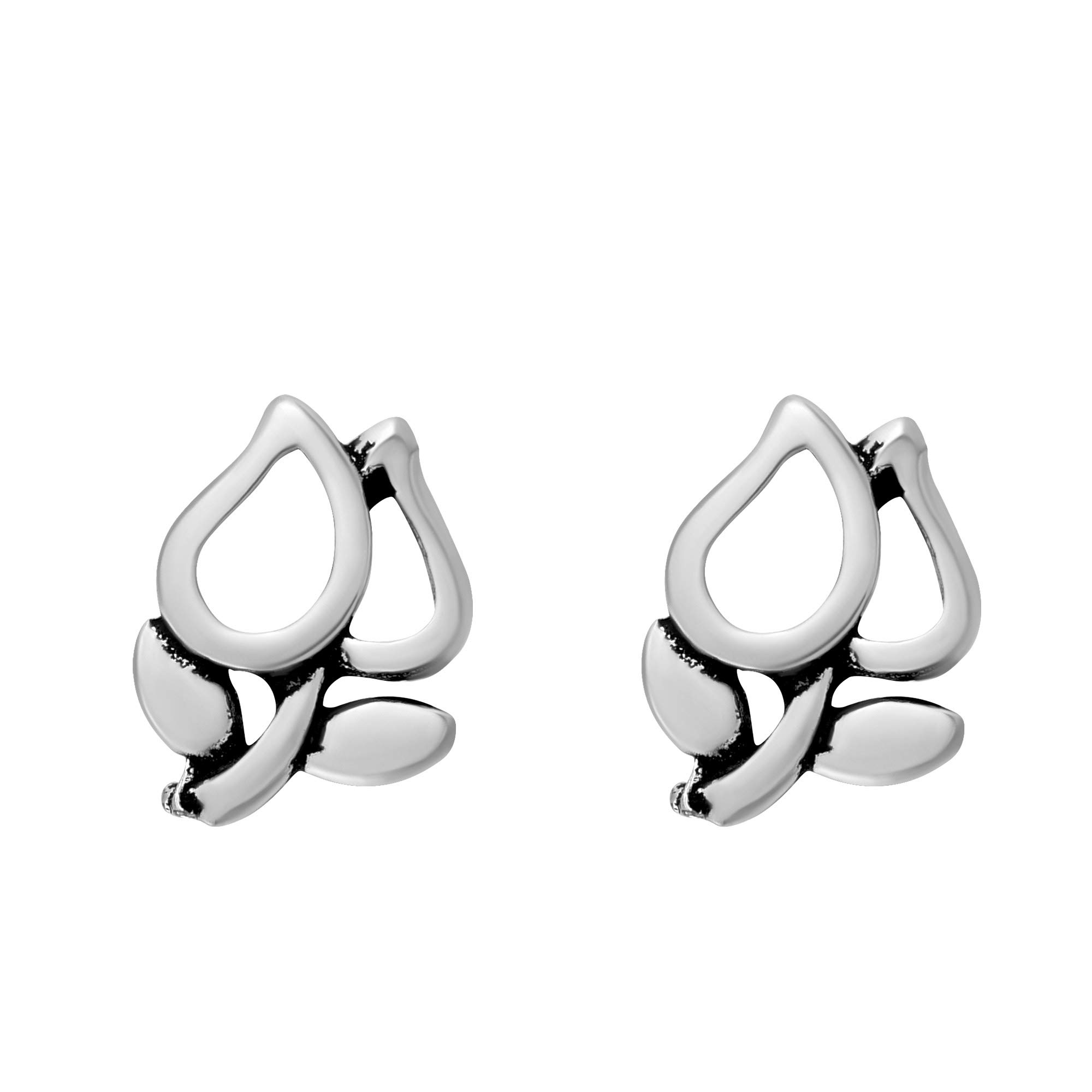 AeraVida Petite Tulip Flower Sterling Silver Stud Earrings for Women - Dainty Floral Jewelry Gift for Daughter, Girlfriend, Wife | Perfect for Everyday Wear, Date Night & Special Occasions
