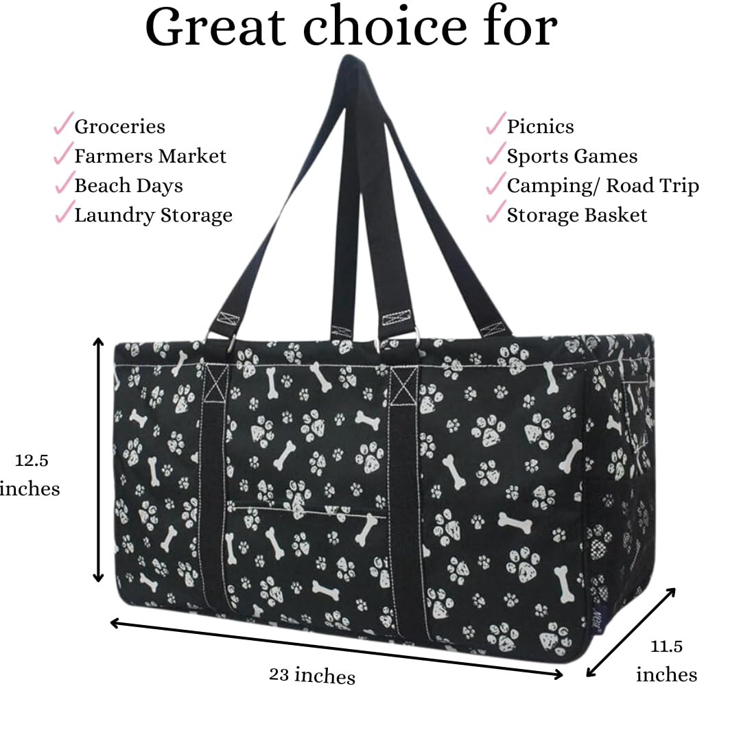NGIL Extra Large Reusable Grocery Tote Bag - Foldable Collapsible Shopping Bag for Groceries, Storage, Travel, Picnic & Beach - Perfect for Supermarket, Farmers Market & Outdoor Activities
