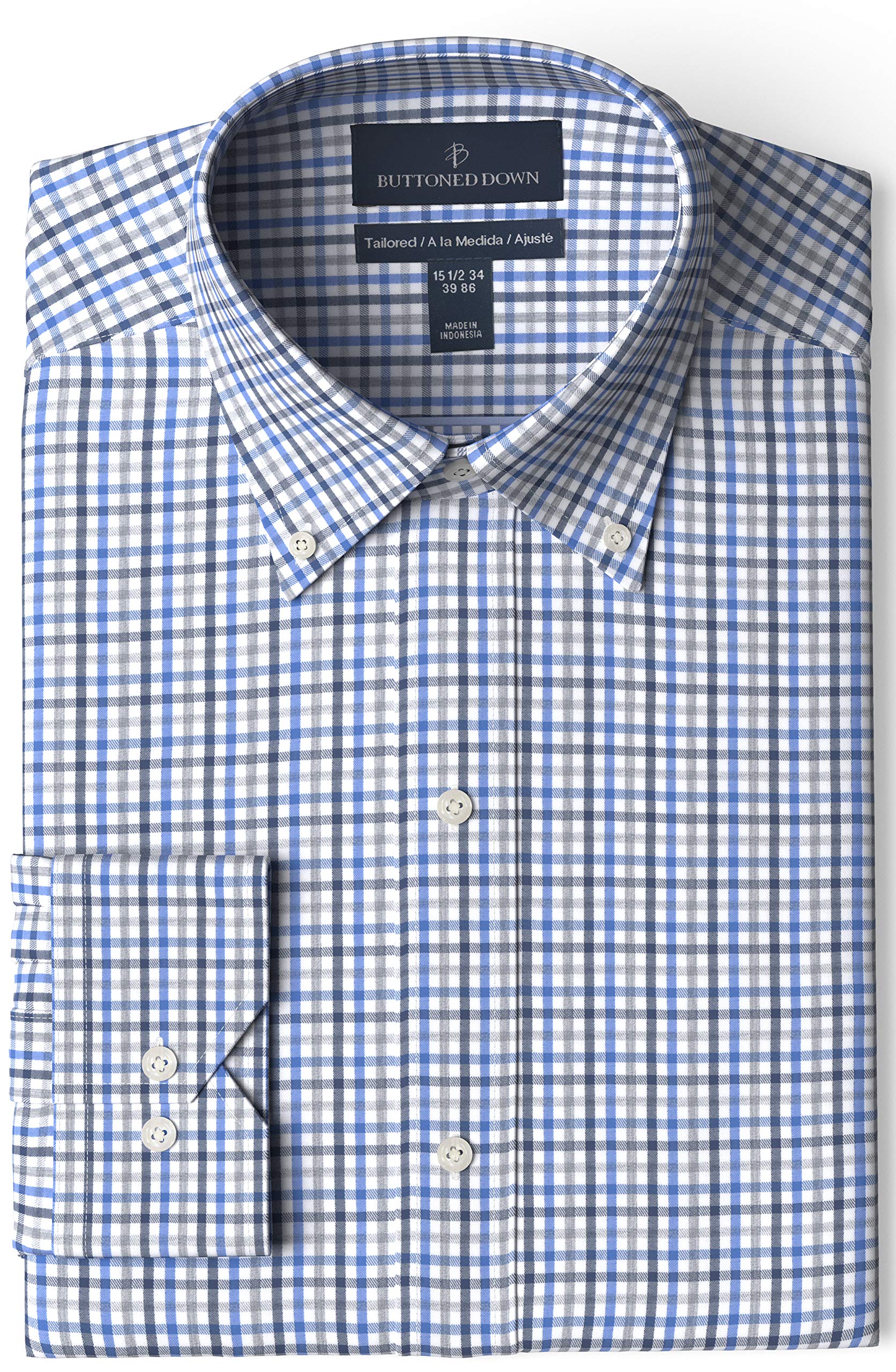 Premium Men's Button-Down Dress Shirt - Slim Fit Button Collar Patterned Shirt for Business, Office & Formal Occasions