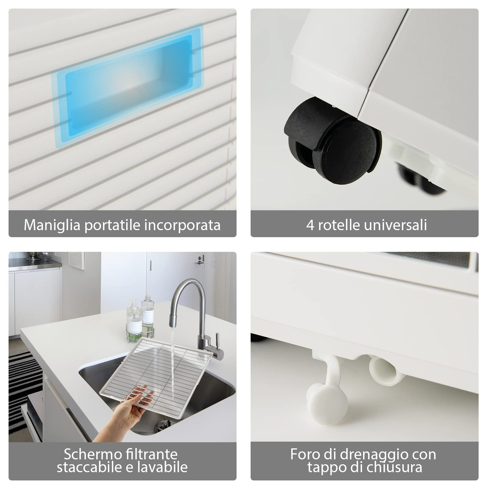 Portable Air Conditioner 9000 BTU with 4-in-1 Function - Cooling, Fan, Dehumidifier & Sleep Mode, Remote Control, 24H Timer & Child Lock for Rooms up to 33㎡ (88m³) - Perfect for Bedrooms, Offices & Small Apartments
