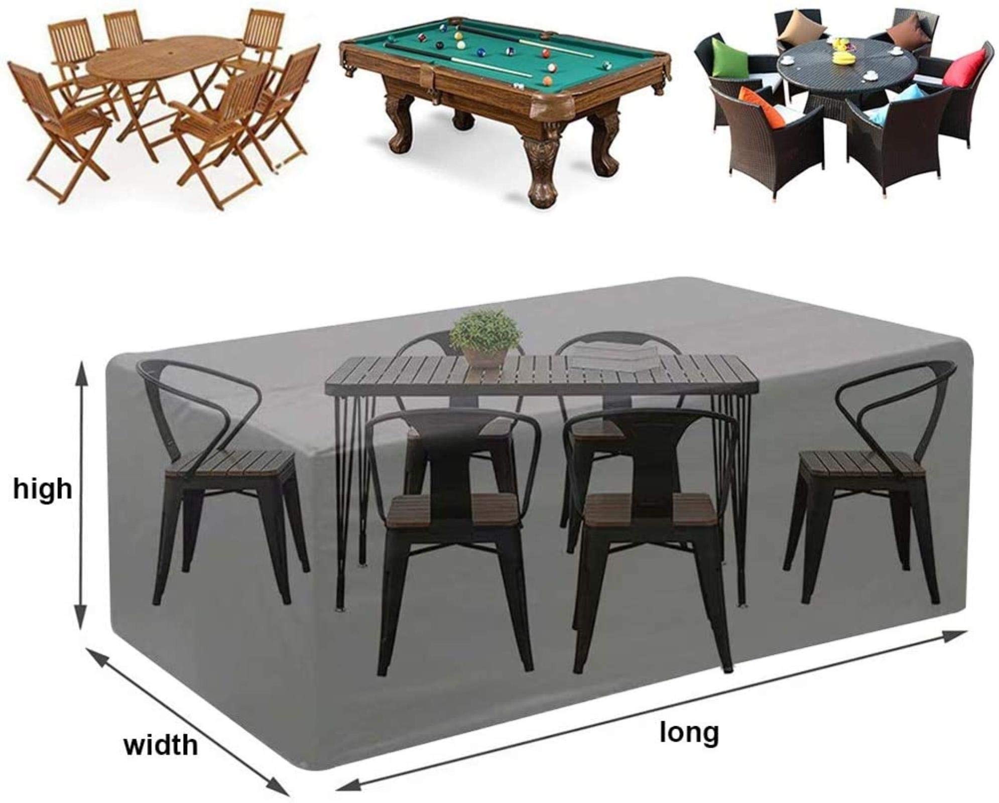 Waterproof & Windproof Outdoor Patio Furniture Covers Set for Table and Chairs - Heavy Duty 423D Oxford Fabric, Tear-Resistant Rectangular Table Cover - Perfect for Backyard, Garden, and Poolside Protection