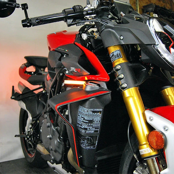 MV Agusta Brutale 1000 LED Front Turn Signals - High Visibility Motorcycle Indicators for Street and Track Riding