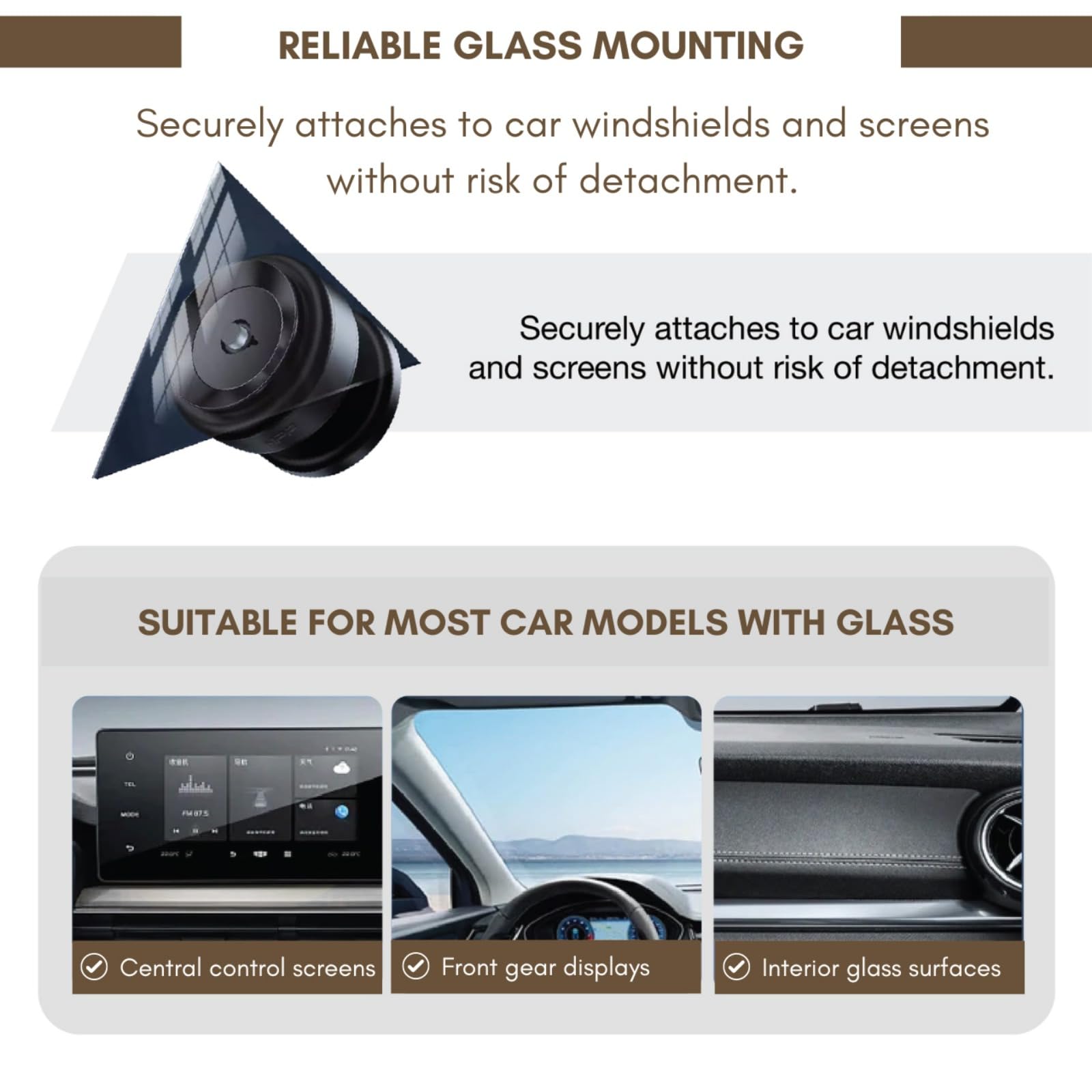 360° Magnetic Phone Holder for Car - Strong Vacuum Suction Cup & Glass/Mirror Mount, 360° Rotation Adjustable Phone Stand (Silver) - Perfect for GPS Navigation, Hands-Free Calling & Road Trips