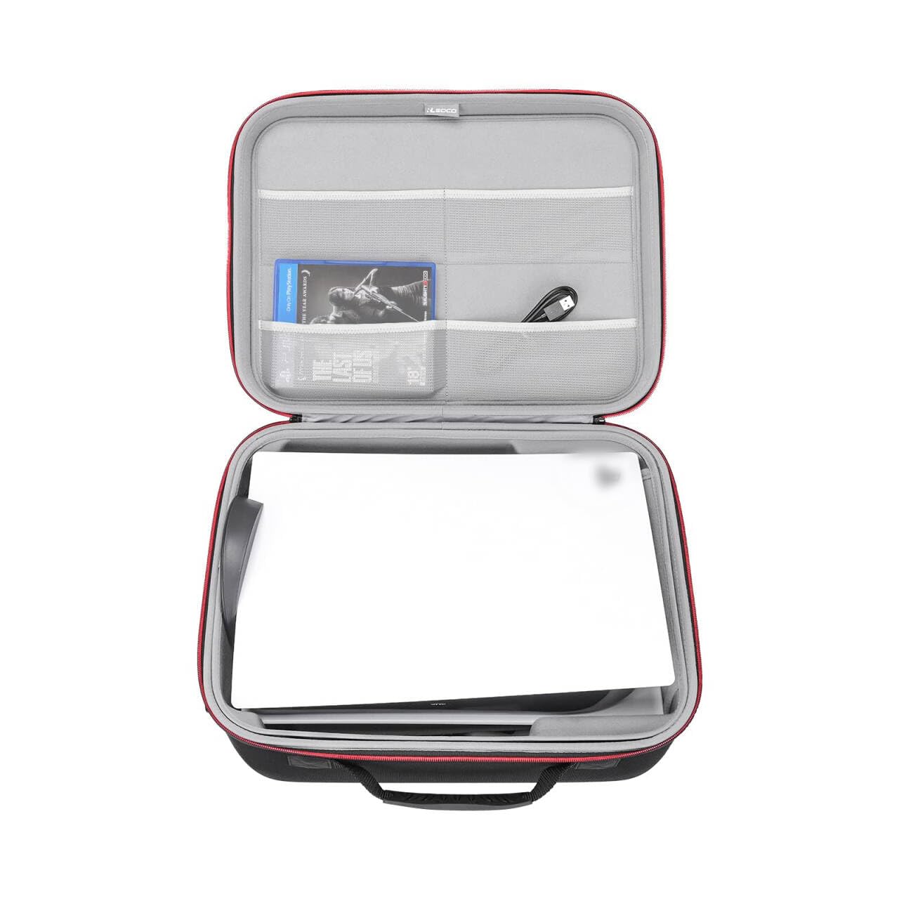RLSOCO PS5 Travel Carrying Case for PlayStation 5 Digital & Disc Edition - Protective Storage Bag with Charging Dock, HD Camera, 2 Controllers & 4 Game Discs - Perfect for Gaming Travel & Console Protection