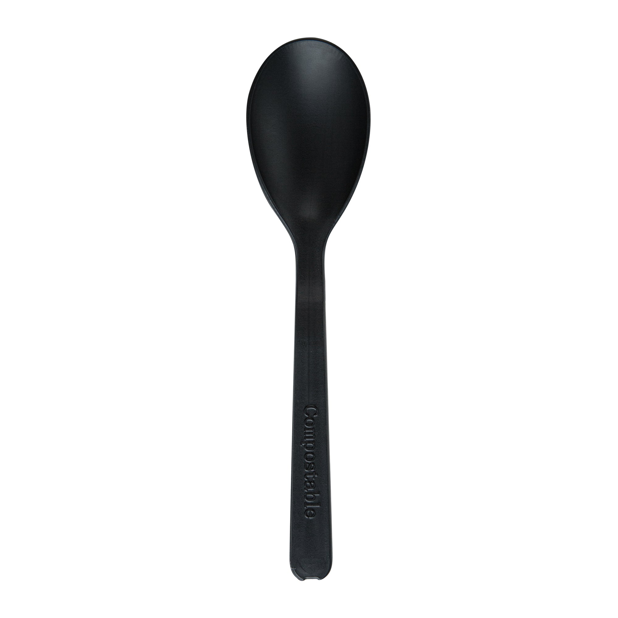 Eco-Friendly Black CPLA Plastic Mini Spoons - Heat Resistant, Compostable, 1000 Count Bulk Box - Perfect for Parties, Picnics & Takeout Food Service