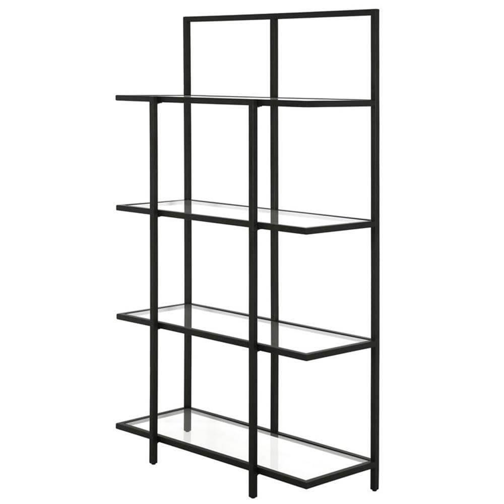 62'' Tall Rectangular Bookcase in Blackened Bronze - Modern Bookshelf for Living Room, Office & Study - Sturdy Storage Shelf for Books, Decor & Display