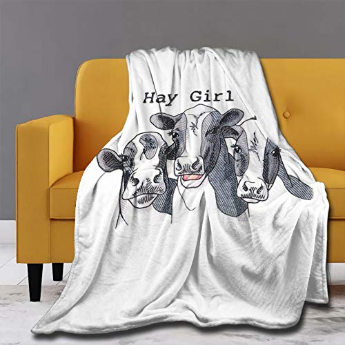 MYSTCOVER Hay Girl Throw Blanket - Ultra Soft Plush Fluffy Blanket for Women, Lightweight & Warm Cozy Blanket for Bed, Couch, Living Room - Perfect for Netflix Nights, Winter Snuggles & Home Decor