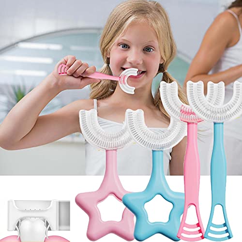 Soft Silicone U-Shaped Toothbrush for Kids 2-13 - Safe 360° Cleaning for Toddlers & Children at Home & Travel