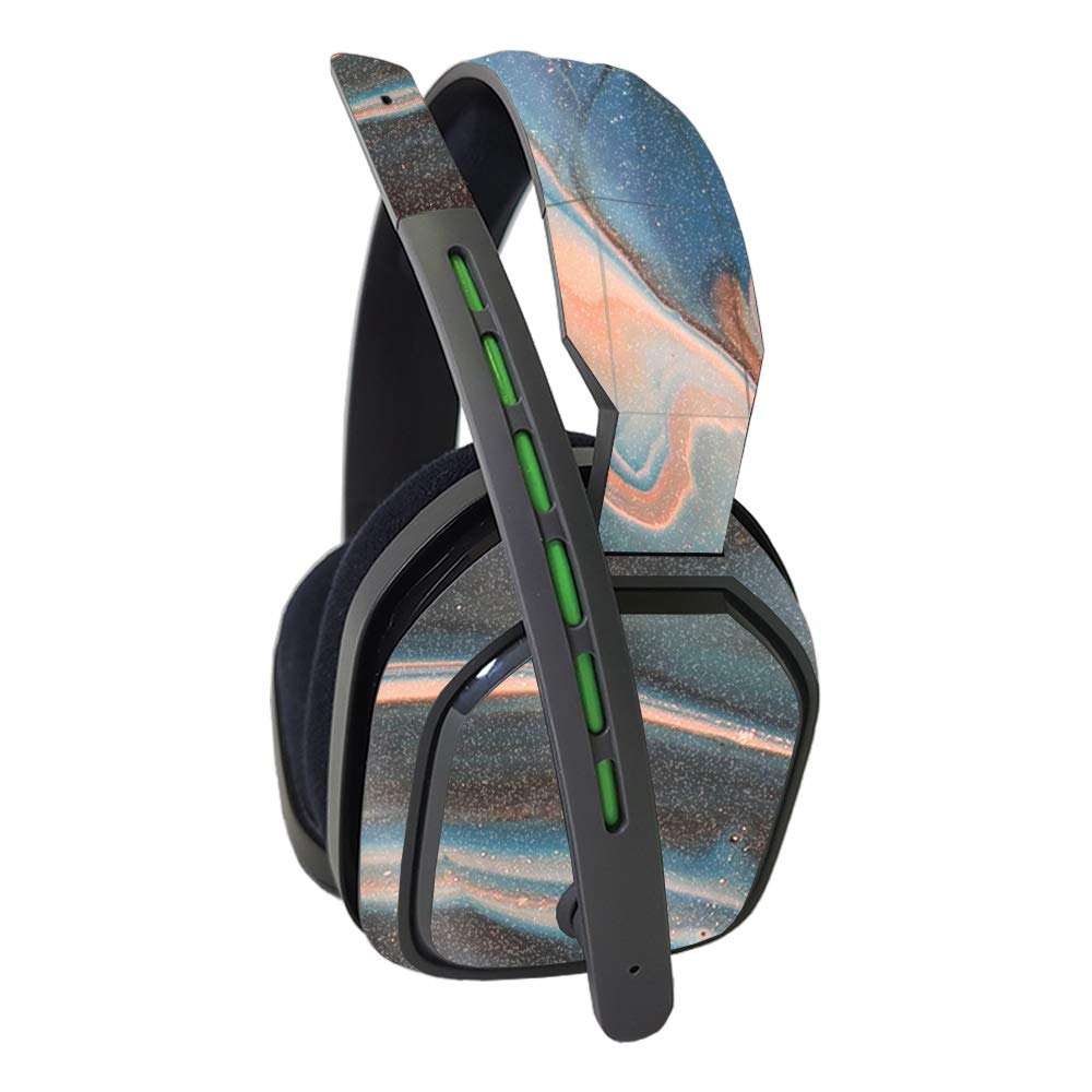MightySkins Glossy Glitter Skin Cover for Astro A10 Gaming Headset - Sea Dunes Design | Scratch-Resistant Protective Vinyl Wrap | Easy to Apply & Remove | Made in USA | Perfect for Gamers & Streamers