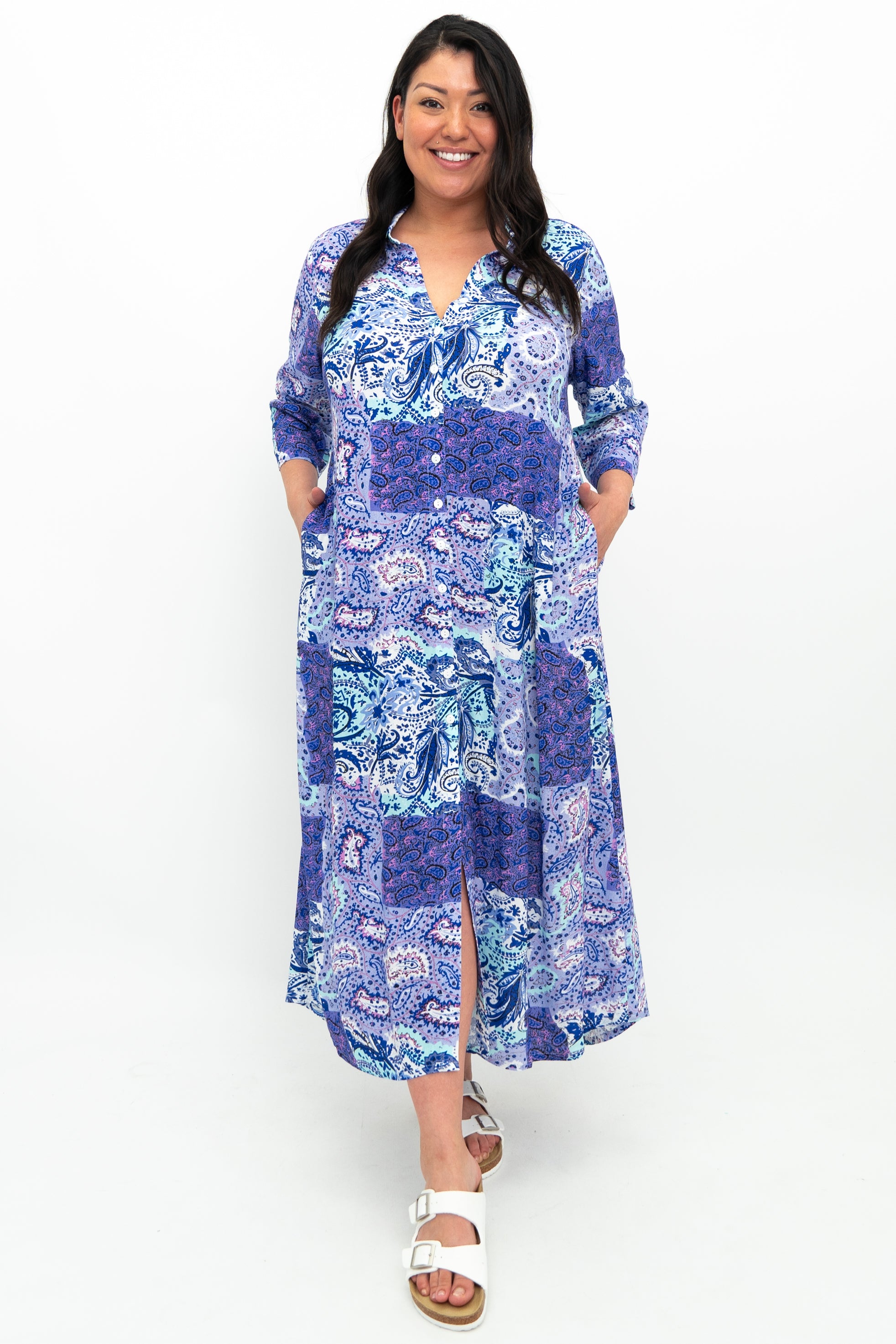 Jennifer Women's Dress - Soft & Comfortable Linen Bamboo Blend - Perfect for Casual Outings, Summer Wear & Office Attire
