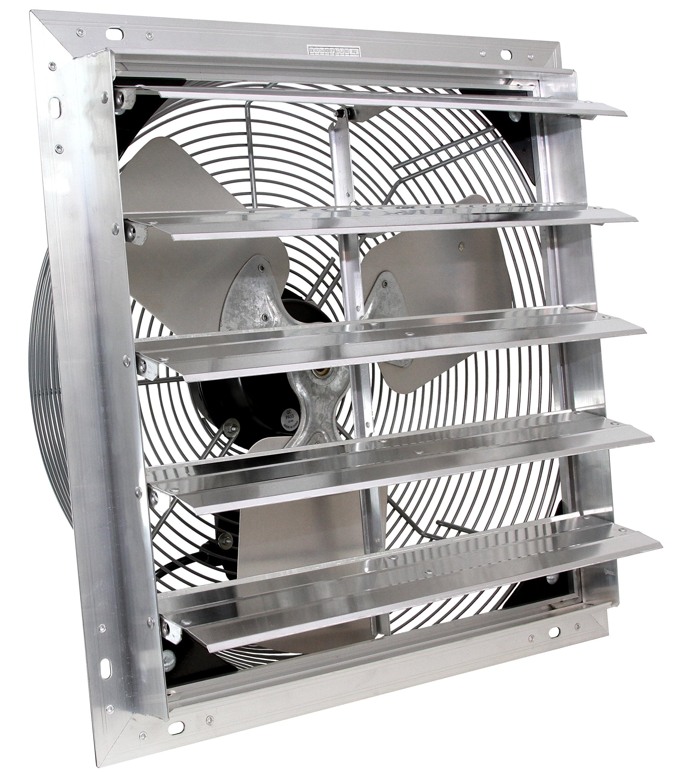 VES 24-Inch Exhaust Fan with Shutter - 3-Speed Indoor/Outdoor Ventilation Box Fan with 9-Foot Cord | Perfect for Home, Garage, Attic & Workshop Air Circulation
