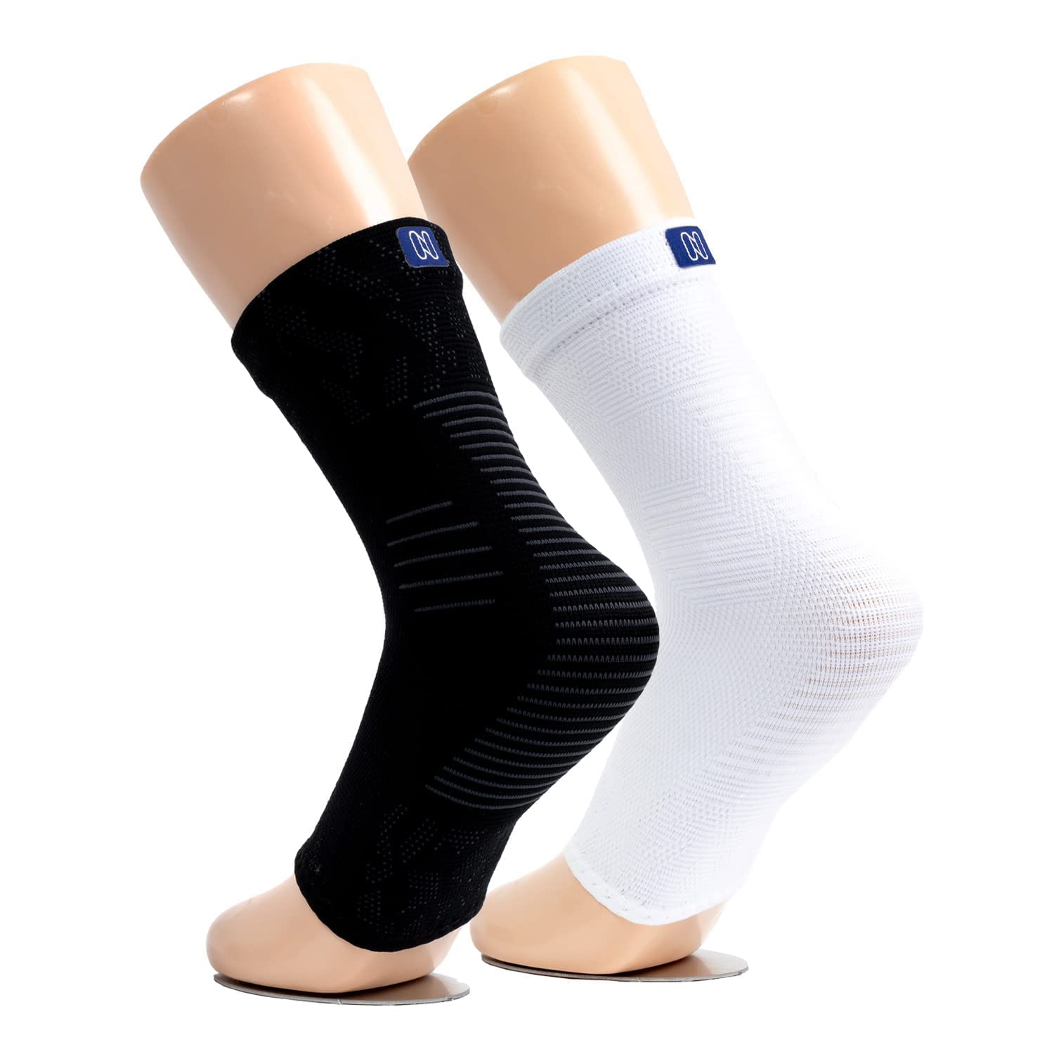 6 Pack Toeless Compression Socks for Women & Men - Large Size (3 Black + 3 White) - Best for Running, Travel & Nursing - Improve Circulation & Reduce Swelling