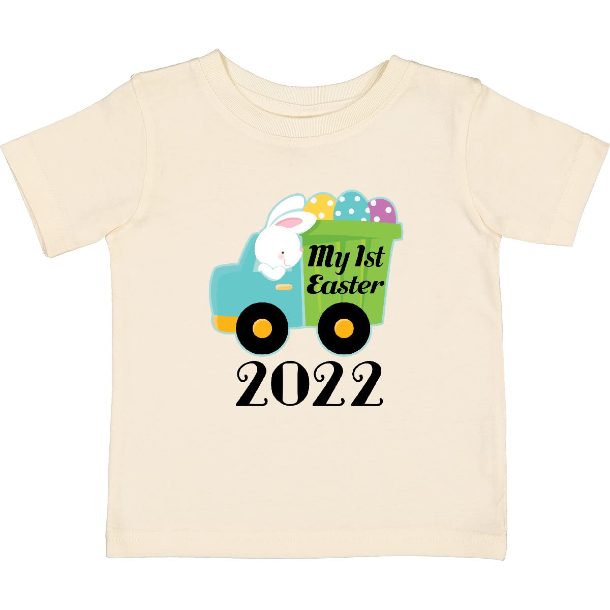 Baby's 1st Easter 2022 Bunny Egg Truck Graphic T-Shirt - Cute Easter Outfit for Infants & Toddlers - Perfect for Easter Photos, Family Gatherings & Spring Celebrations