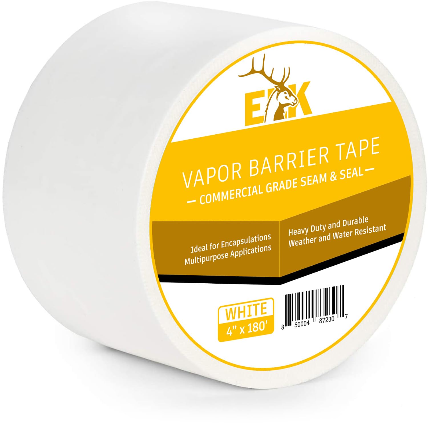 ELK Vapor Barrier Tape - 9mm Polyethylene Waterproof Sealing Tape for Crawl Space Encapsulation, Marine & RV Use - Moisture Barrier Adhesive (4