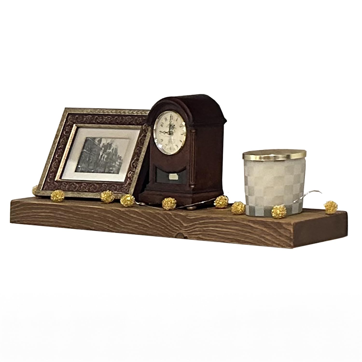 Joel's Antiques - 30 Inch Natural Wood Floating Shelves for Wall - Heavy Duty Rustic Wall Shelves (30x6x2 Inches) - Perfect for Bedroom, Living Room & Kitchen Decor - Ideal for Displaying Books, Photos & Home Decor in Medium Brown Finish
