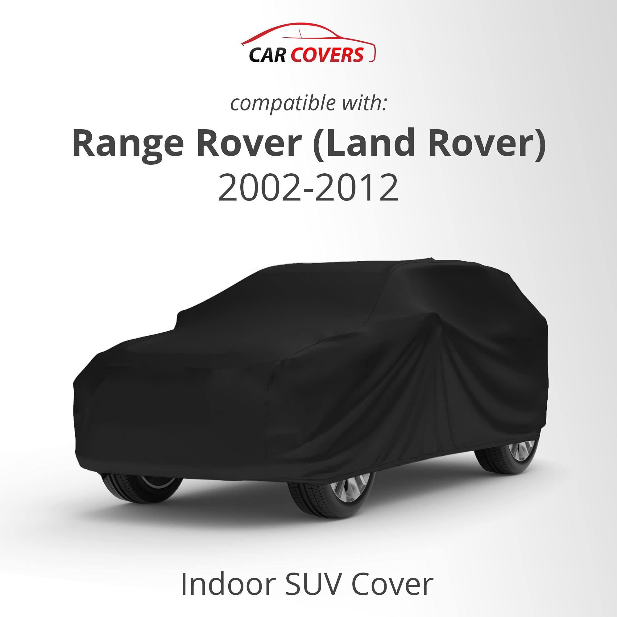 Scratch-Resistant Indoor SUV Car Cover - Compatible with Range Rover 2002-2012 (Land Rover) - Black Satin Ultra Soft Material - Warranty Included | Perfect for Garage Storage, Vehicle Protection & Long-Term Parking