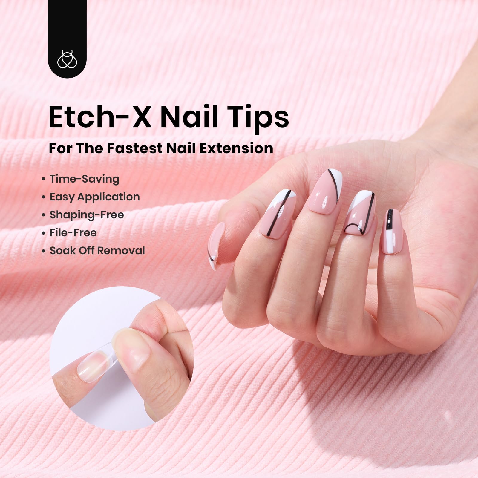 Beetles Gel Coffin Nail Tips 504Pcs - DIY Press On Nails for Salon & Home Use