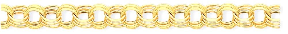 14K Solid Yellow Gold Triple Link Chain Charm Bracelet for Women | IceCarats Lite 9.5 | Elegant Jewelry Gift for Birthday, Anniversary & Special Occasions